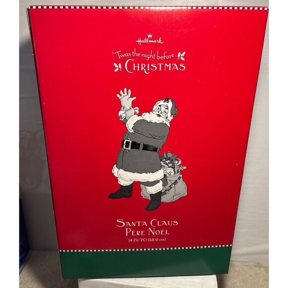 Hallmark Santa Claus Père Noël 14" Christmas Decoration Toy Bag Velvet Faux Fur - Picture 5 of 7
